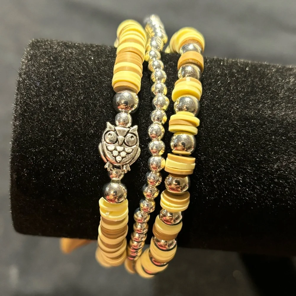 🐠 Owl clay bracelet